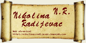 Nikolina Radijevac vizit kartica
